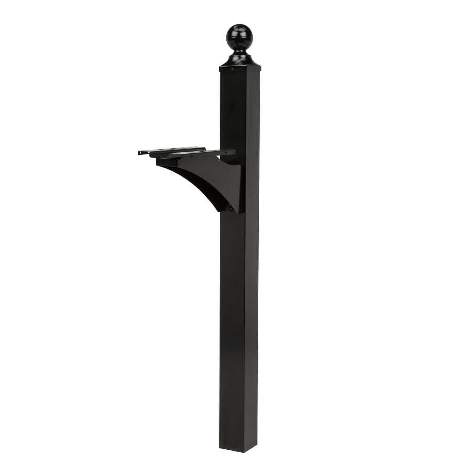 Gibraltar Black Aluminum Decorative Mailbox Post