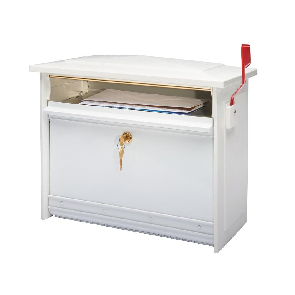 Architectural Mailboxes Mailsafe Locking, Plastic, Medium, Wall-Mount Mailbox in White