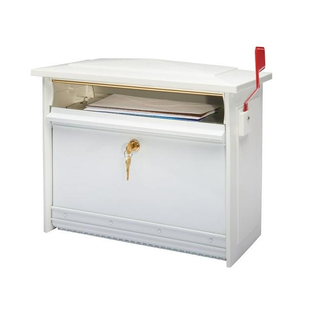 Architectural Mailboxes Mailsafe Locking, Plastic, Medium, Wall-Mount Mailbox in White