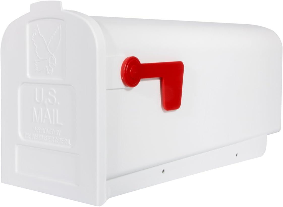 Architectural Mailboxes Parsons Plastic, Medium, Post-Mount Mailbox in White