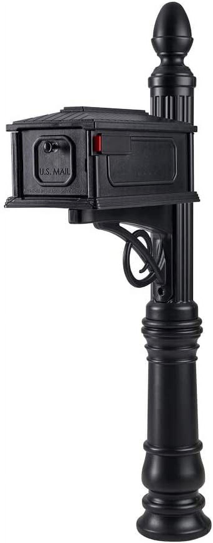 Architectural Mailboxes Plastic Mailbox and Post Kit, , Black, Medium Capacity