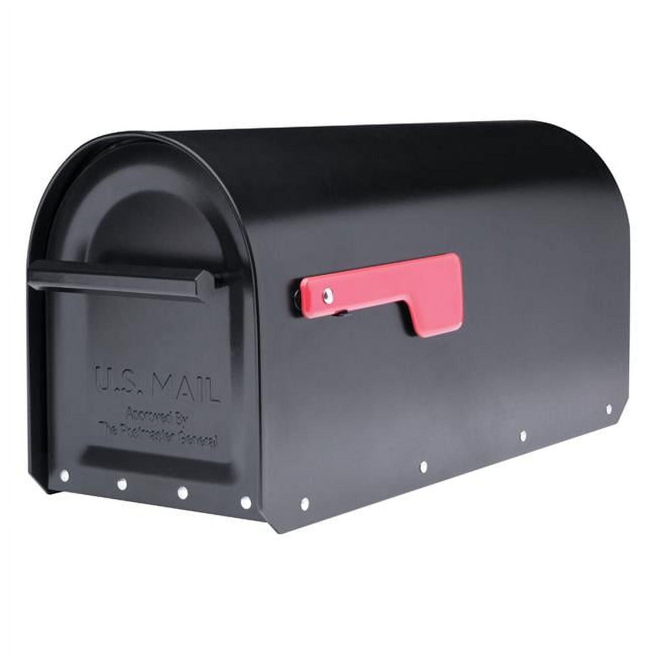 Large Black Powder Coated Steel Post Mount Mailbox