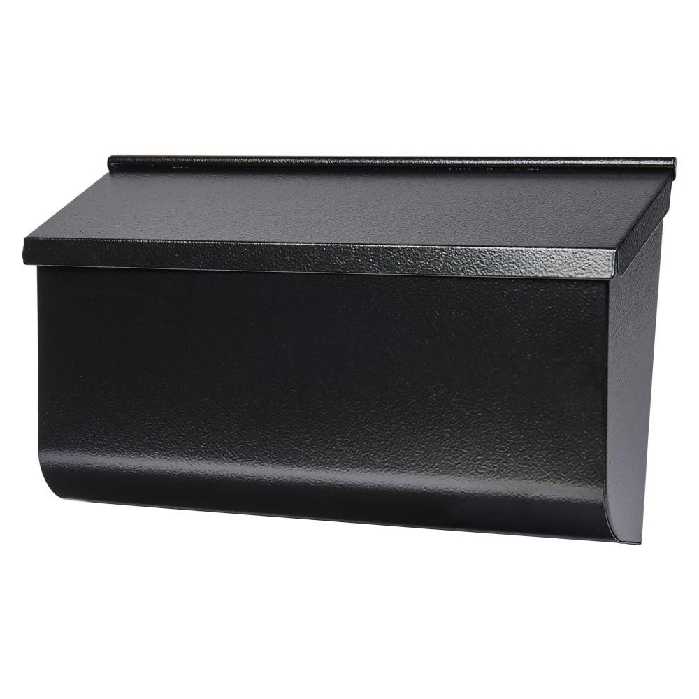 Medium Black Powder-Coated Steel Wall Mount Mailbox