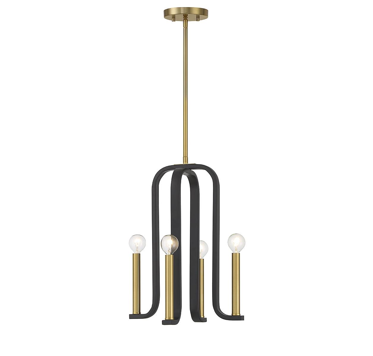 Savoy House Archway 4 - Light Pendant in  Matte Black/Warm Brass