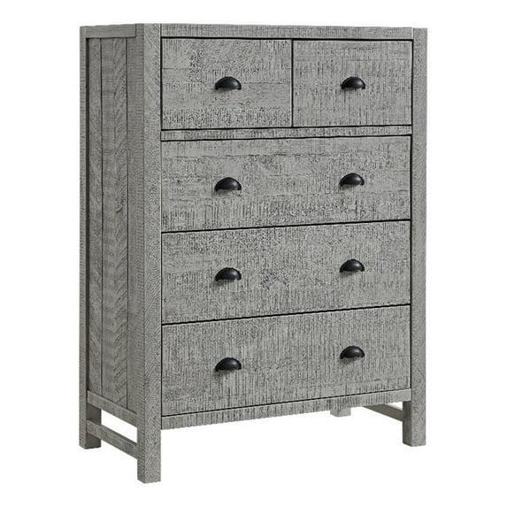 Alaterre Arden 36" W Bohemian Style Rectangular Chest With 5 Drawers, With Hidden Fasteners