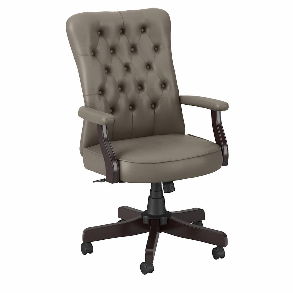 Arden Lane High-Back Washed Gray Leather Swivel Office Chair