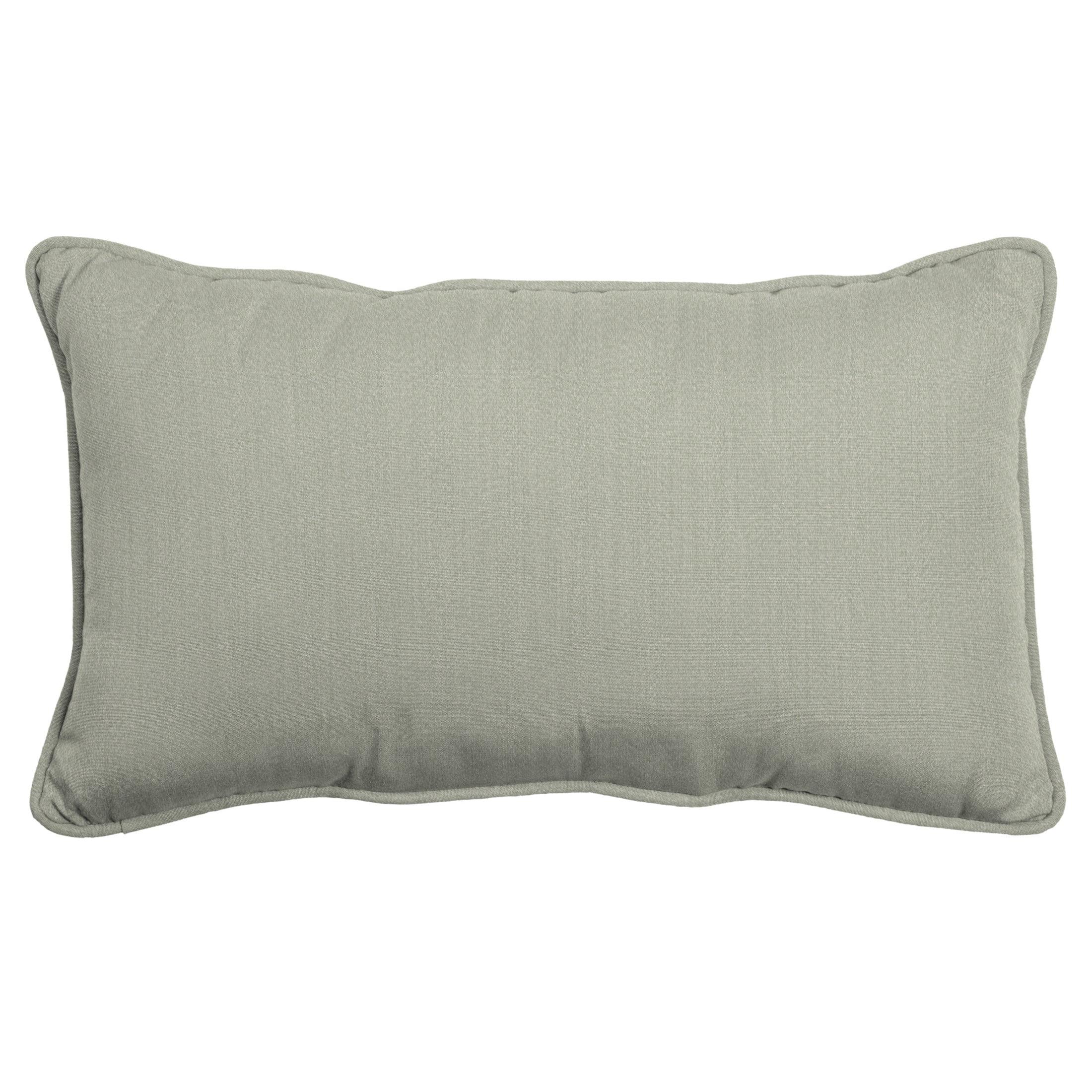 Arden Selections Oasis Outdoor Lumbar Pillow 14 x 24, Light Grey