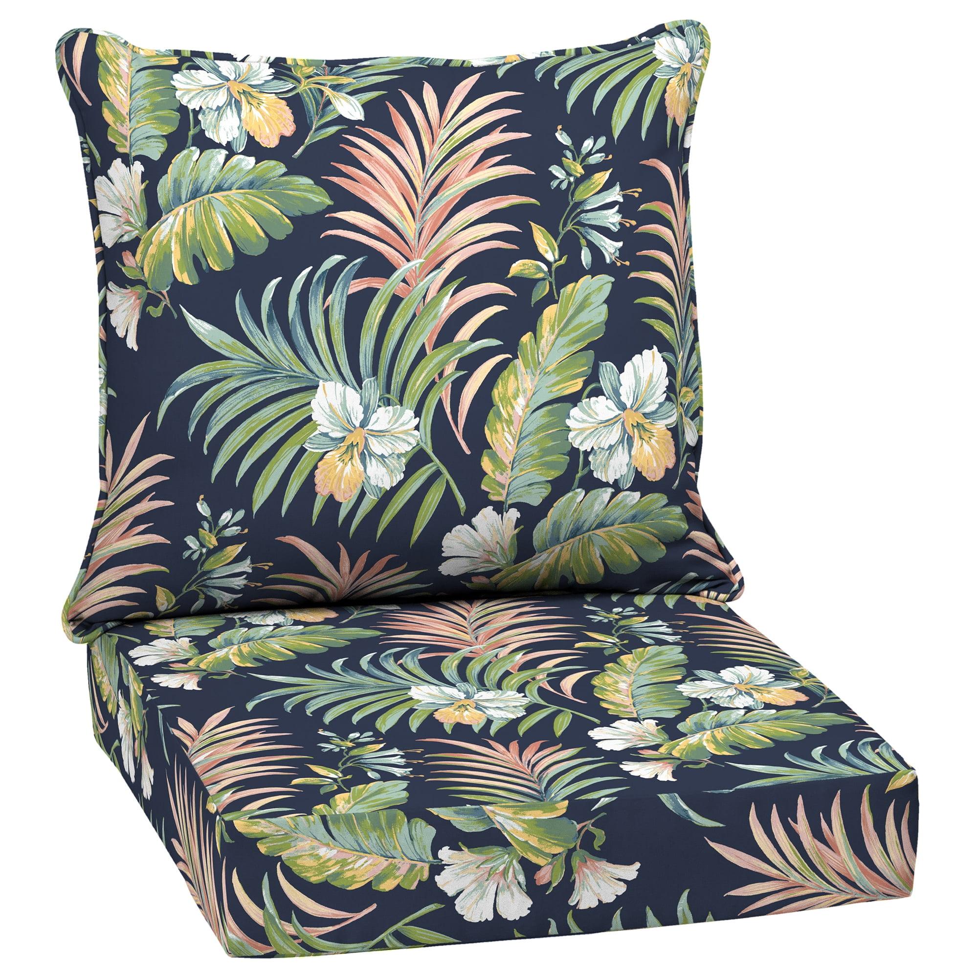 Simone Blue Tropical Deep Seat Outdoor Chair Cushion Set