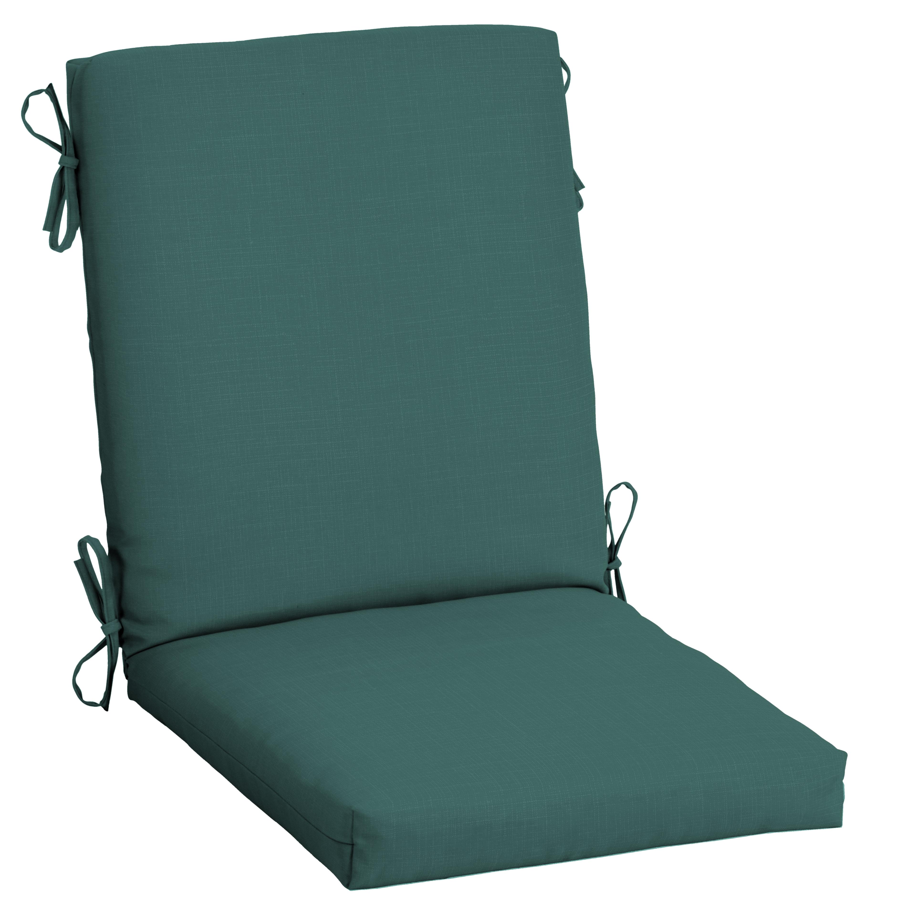 Peacock Blue Polyester Outdoor Dining Chair Cushion 20 x 44