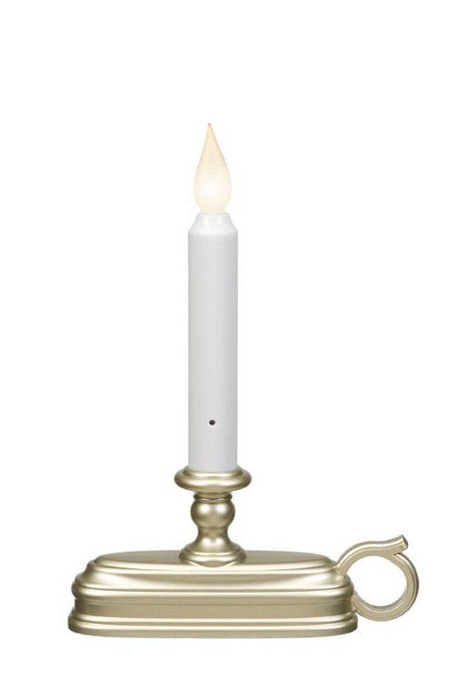 Pewter and White LED Flameless Window Candle