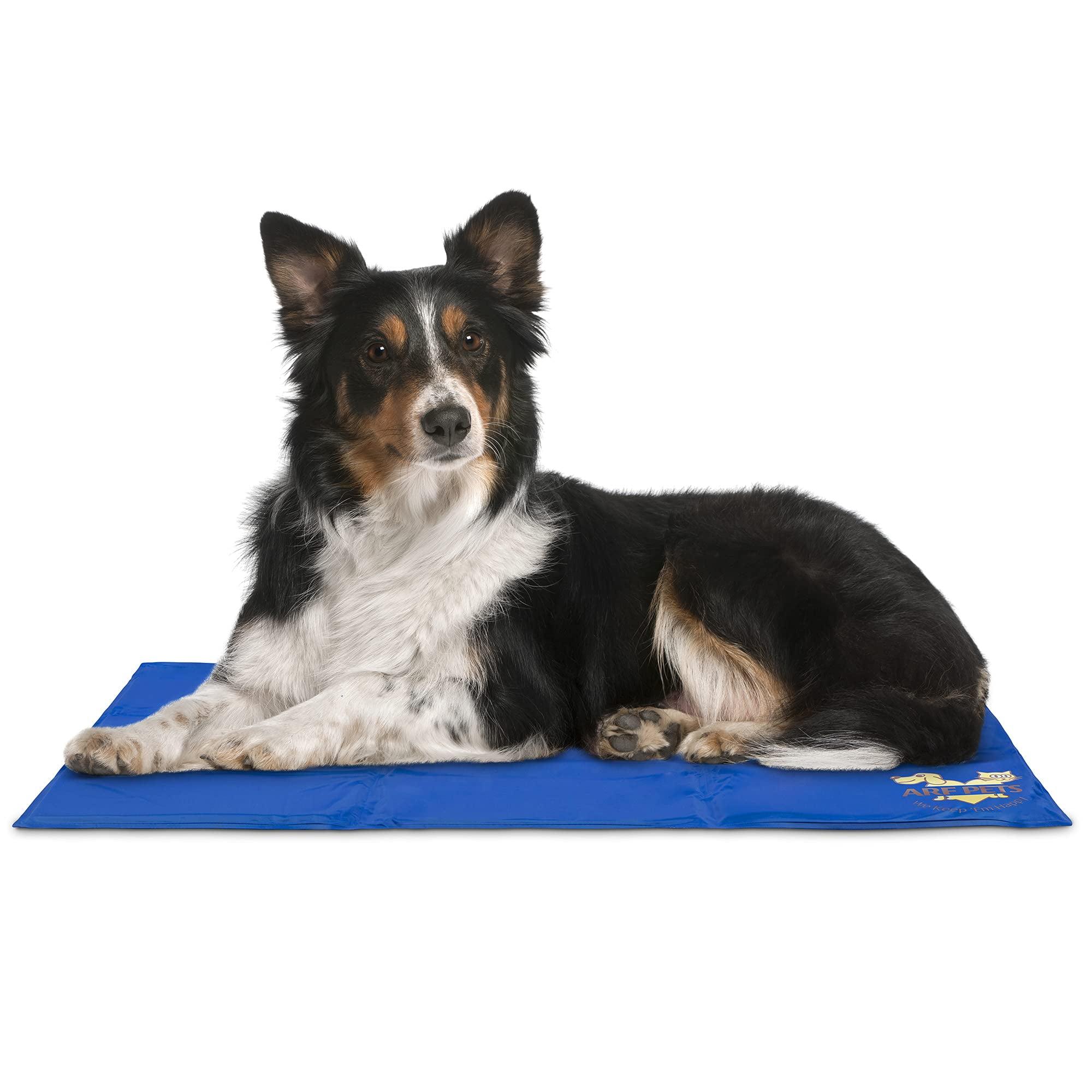 Arf Pets Dog Cooling Mat 19”x35”, Durable, Non-Toxic Gel Dog Bed Mat for Kennels, Crates & Beds