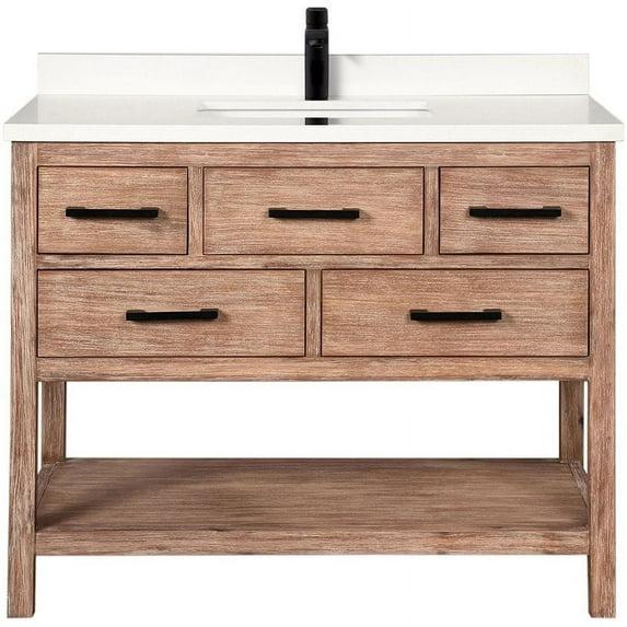 Ari Kitchen & Bath Betty 42'' Single Bathroom Vanity with Quartz Top