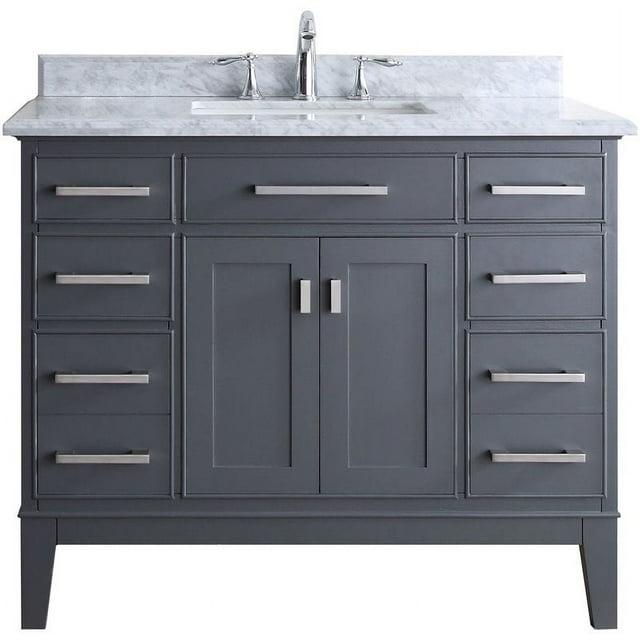 Ari Kitchen & Bath Danny 42" Solid Wood Bathroom Vanity in Maple Gray