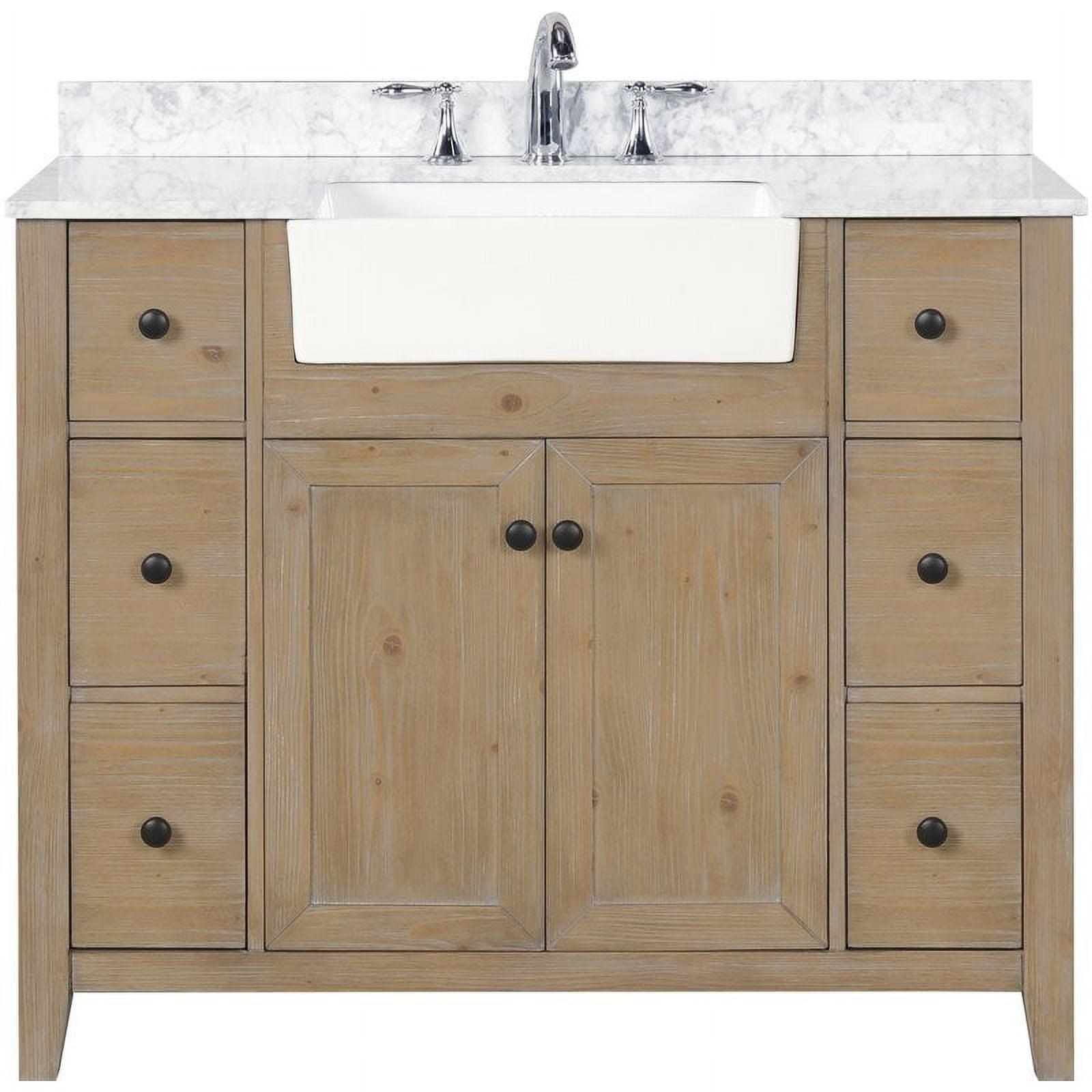 Sally 42'' Single Bathroom Vanity with Marble Top