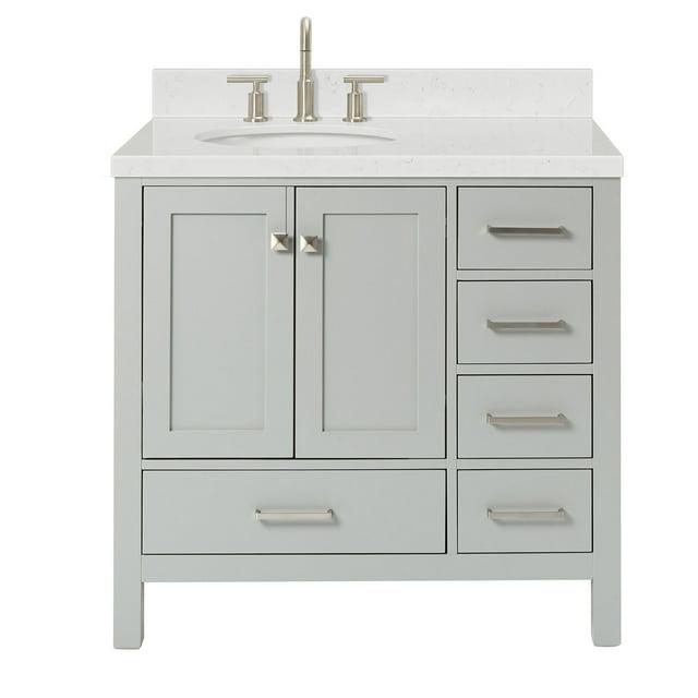 Ariel A036slcqovo Cambridge 36" Free Standing Single Basin Vanity Set - Grey