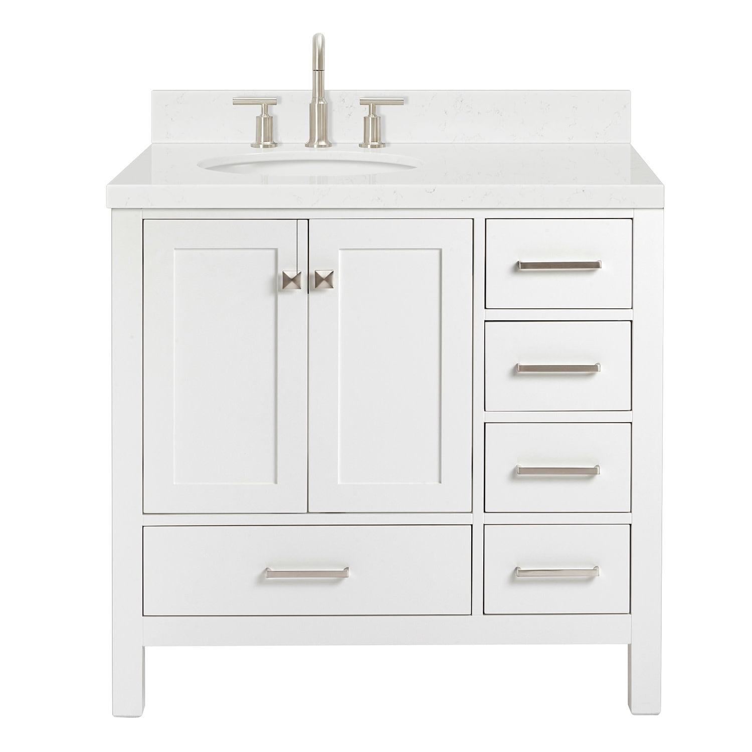 Ariel A036slcqovo Cambridge 36" Free Standing Single Basin Vanity Set - White