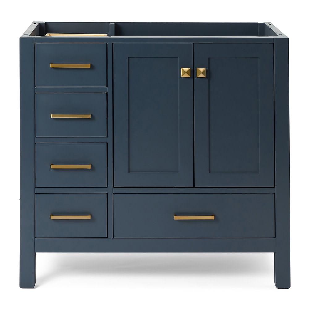 Midnight Blue 36" Solid Wood Freestanding Vanity Cabinet