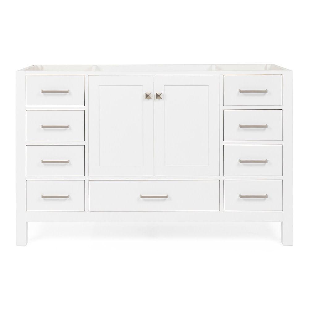 Cambridge 54" White Solid Wood Single Vanity Cabinet