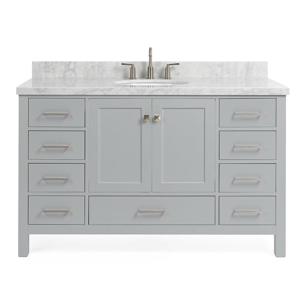 Cambridge 55" Gray Marble Single Basin Vanity Set