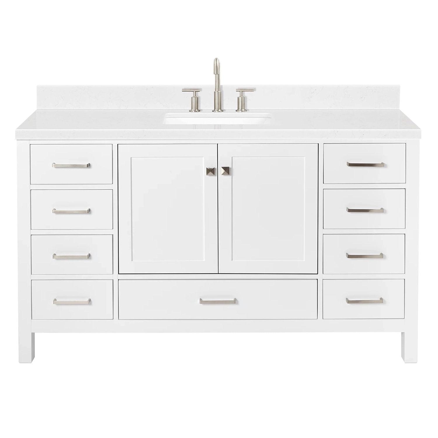 Ariel A060scqrvo Cambridge 60" Free Standing Single Basin Vanity Set - White