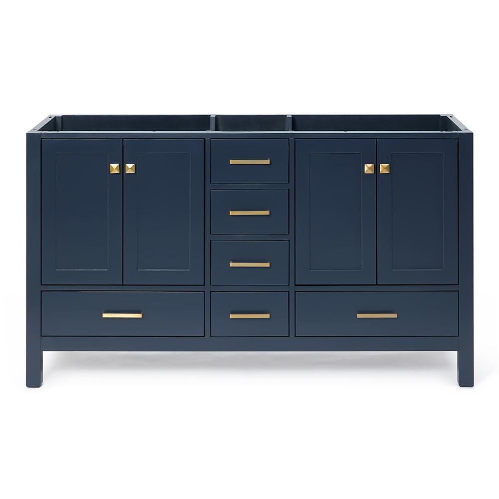 Cambridge Midnight Blue 60" Double Freestanding Vanity Cabinet