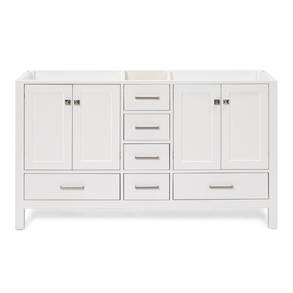 Ariel A061d-Bc Cambridge 60" Double Free Standing Vanity Cabinet Only - White