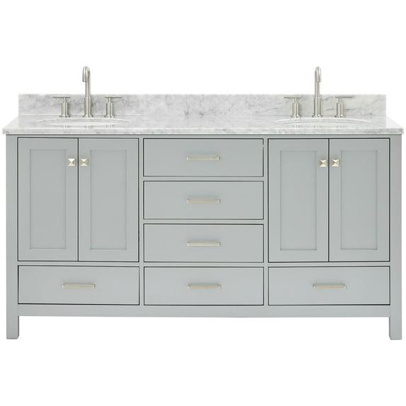 Ariel A067dcw2ovo Cambridge 67" Free Standing Double Oval Basin Vanity Set - Grey