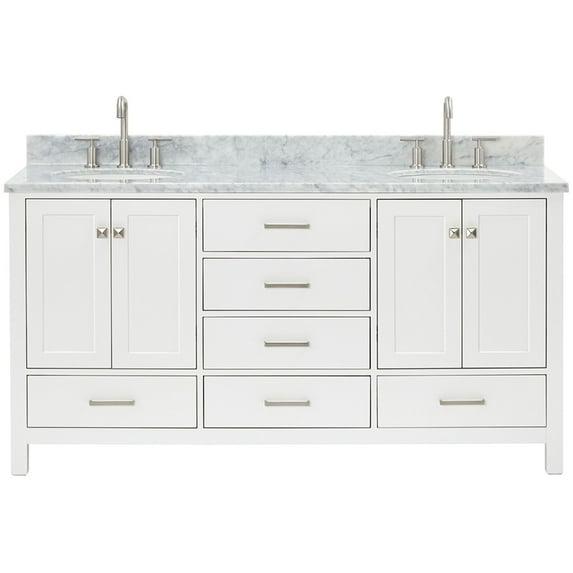 Ariel A067dcw2ovo Cambridge 67" Free Standing Double Oval Basin Vanity Set - White