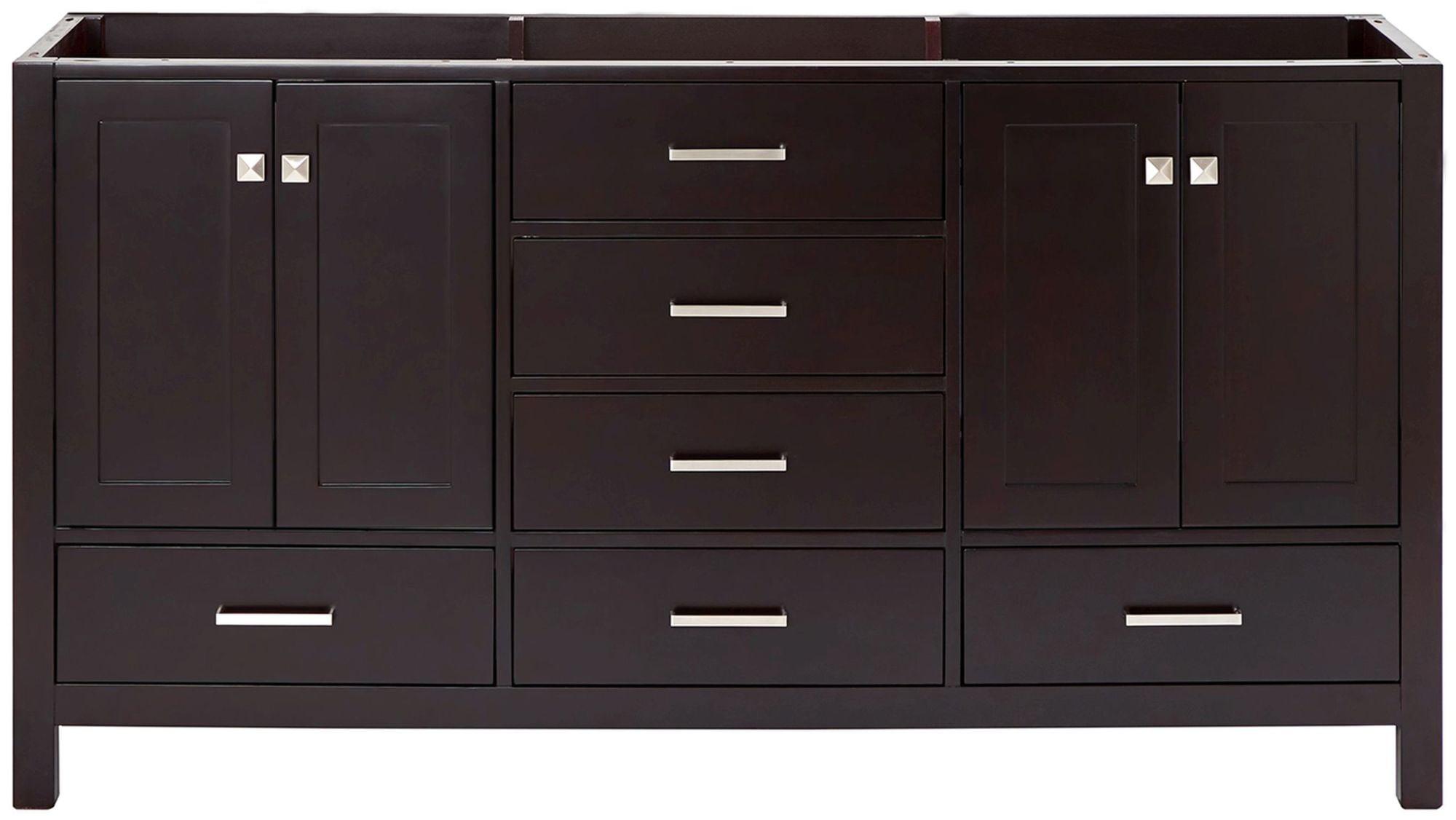 Ariel A067d-Bc Cambridge 66" Double Free Standing Vanity Cabinet Only - Brown