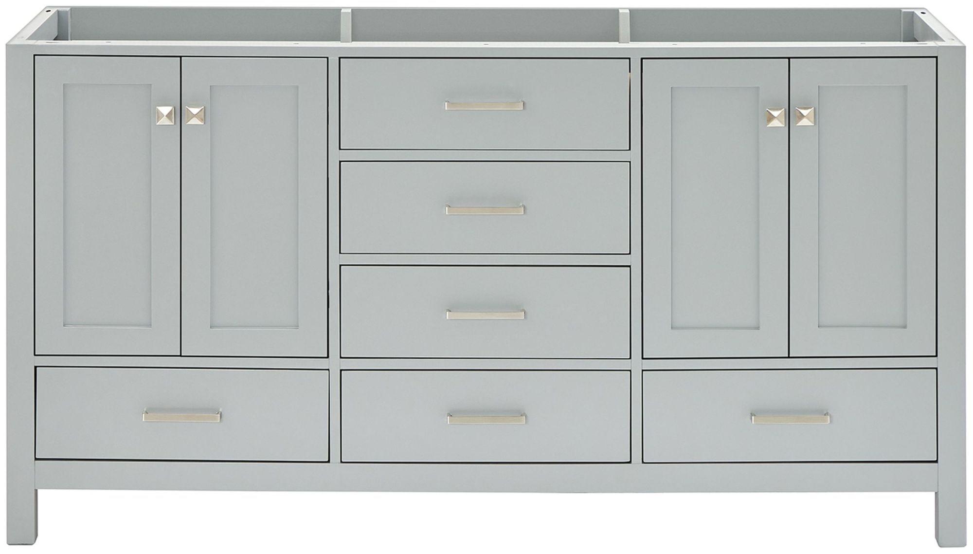 Ariel A067d-Bc Cambridge 66" Double Free Standing Vanity Cabinet Only - Grey