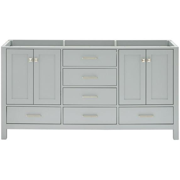 Ariel A067d-Bc Cambridge 66" Double Free Standing Vanity Cabinet Only - Grey
