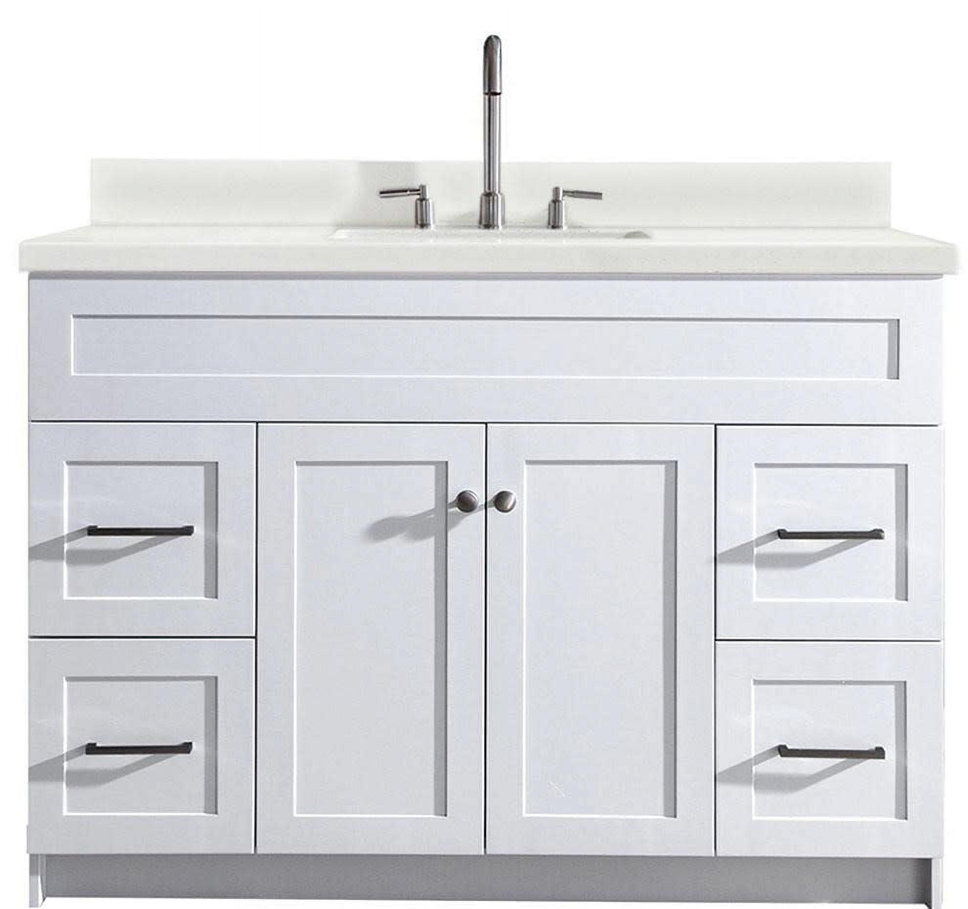 White 49" Freestanding Single Basin Vanity with Quartz Top