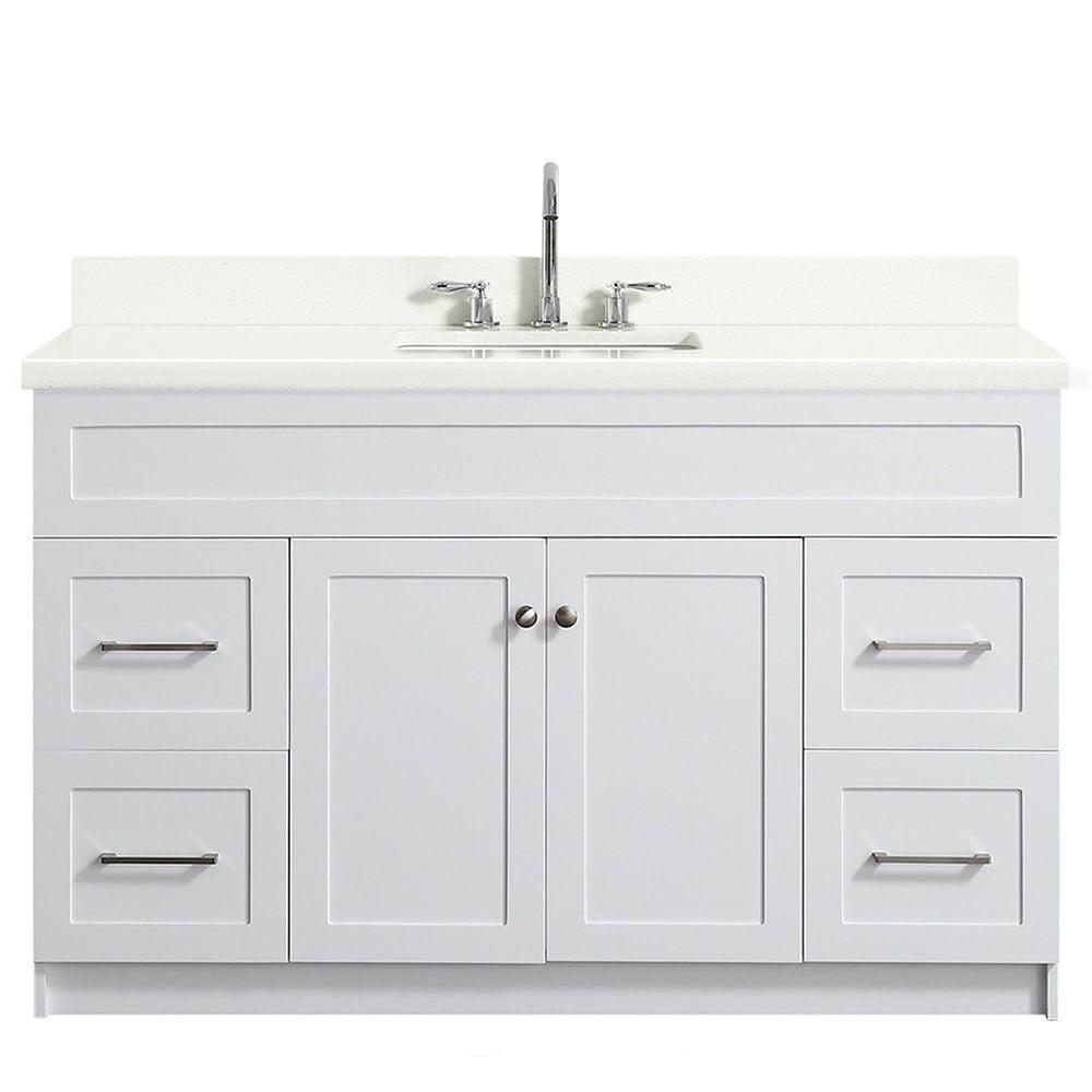 Ariel F055s-Wq-Vo Hamlet 55" Freestanding Single Basin Vanity Set - White