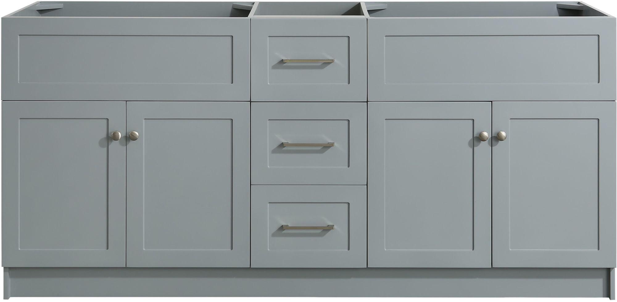 Hamlet 72" Gray Double Freestanding Vanity Cabinet