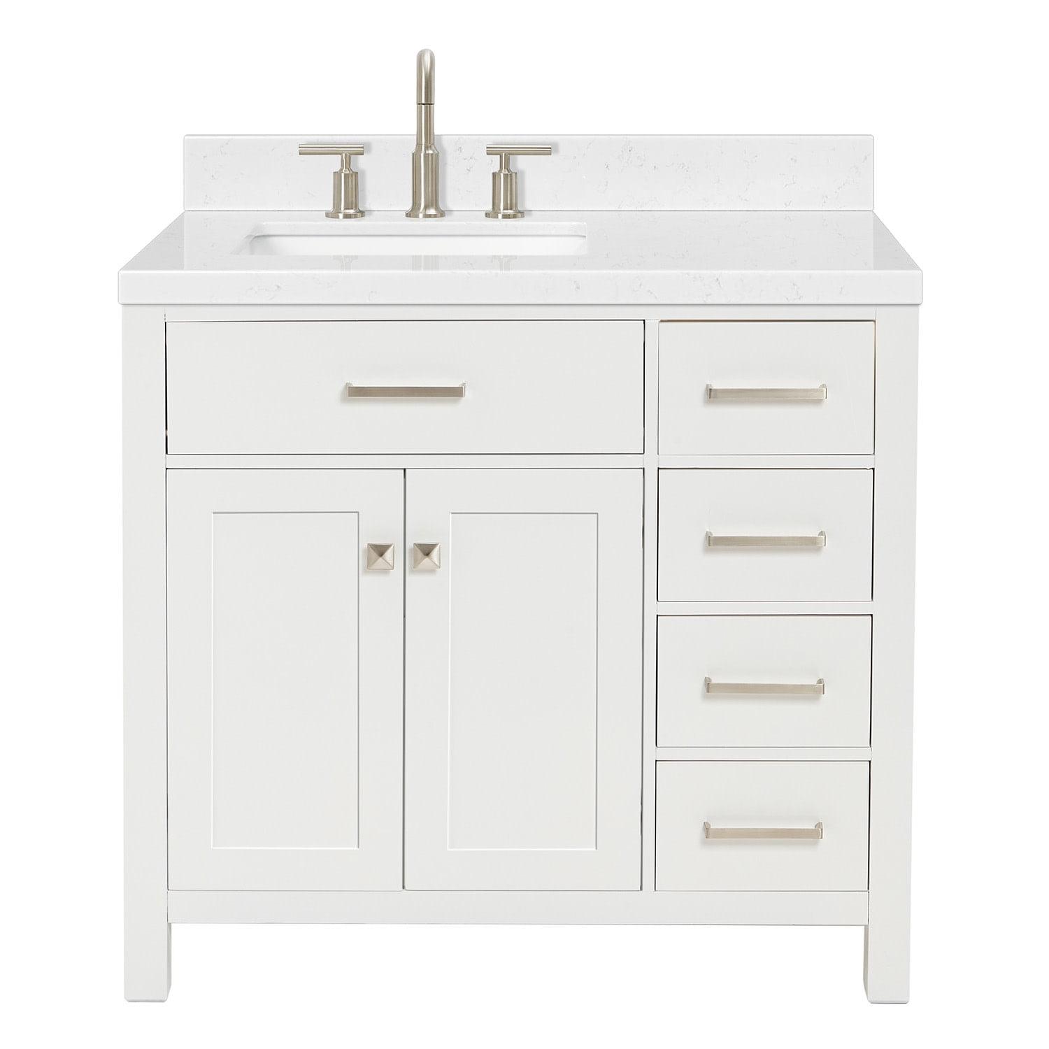 Ariel H036slcqrvo Bristol 36" Free Standing Single Basin Vanity Set - White