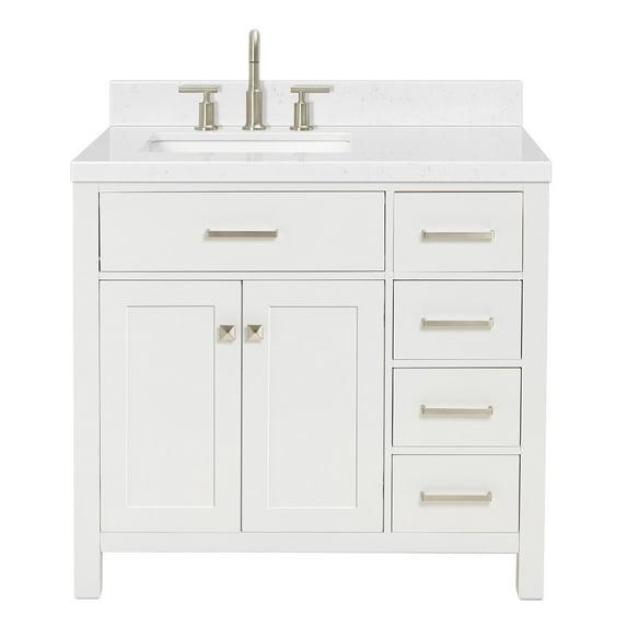 Ariel H036slcqrvo Bristol 36" Free Standing Single Basin Vanity Set - White