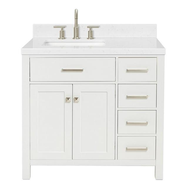 Ariel H036slcqrvo Bristol 36" Free Standing Single Basin Vanity Set - White