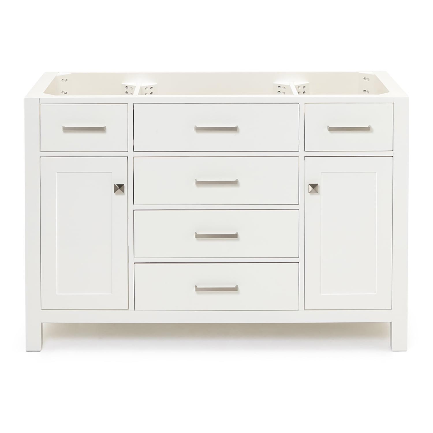 Bristol 48" White Single Freestanding Vanity Cabinet