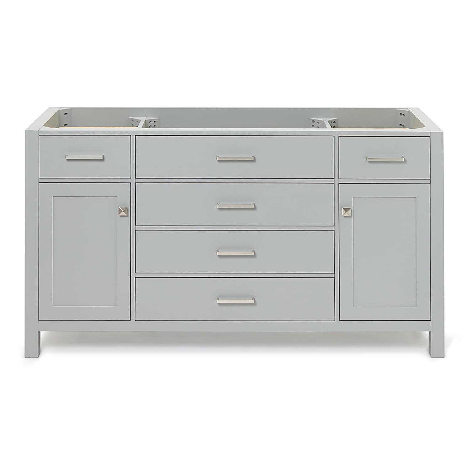 Bristol 60" Gray Single Freestanding Vanity Cabinet