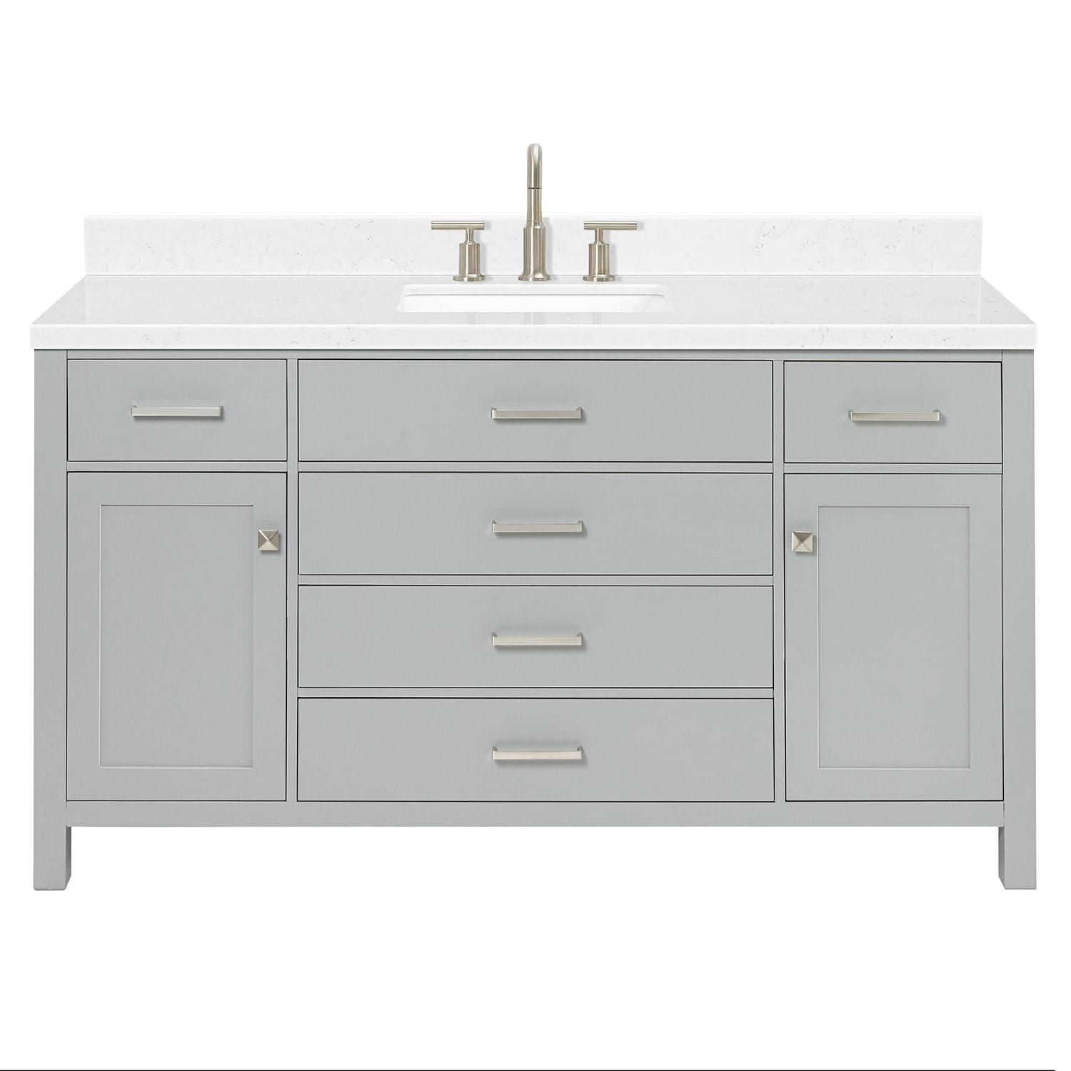 Ariel H060scqrvo Bristol 60" Free Standing Single Basin Vanity Set - Grey