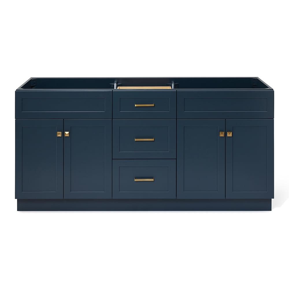 Midnight Blue 72" Double Sink Freestanding Wood Vanity Cabinet