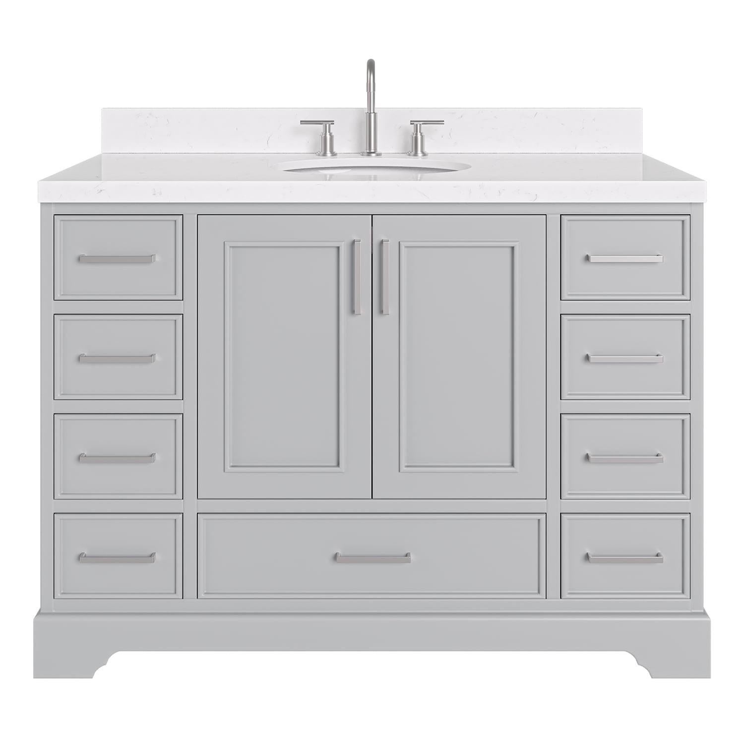 Stafford 48.25'' Gray Single Bathroom Vanity with Marble Top