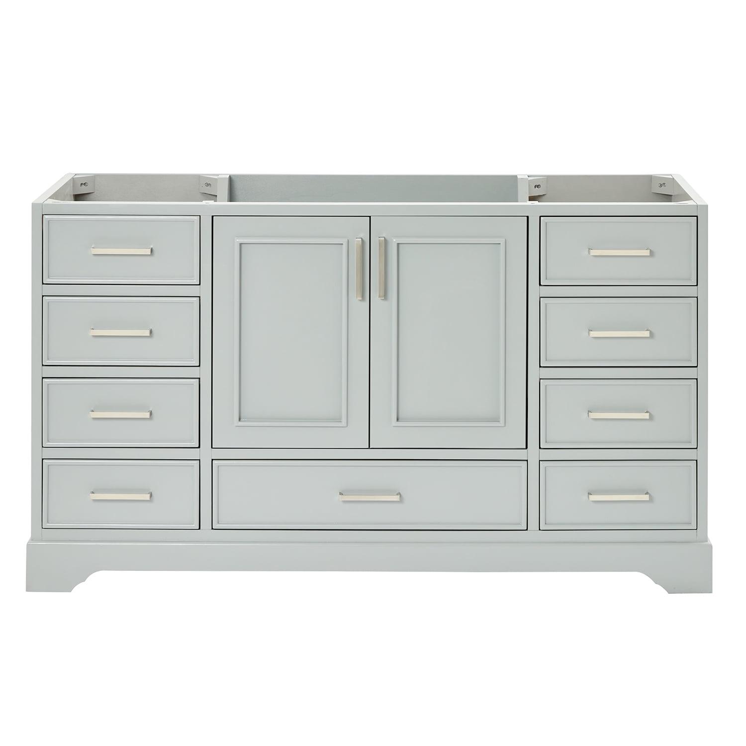 Stafford 61" Gray Hardwood Single Freestanding Vanity Cabinet