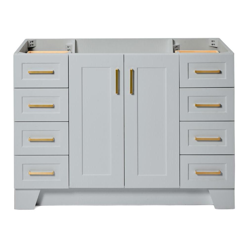 Taylor 48'' Gray Freestanding Bathroom Vanity with Brass Hardware