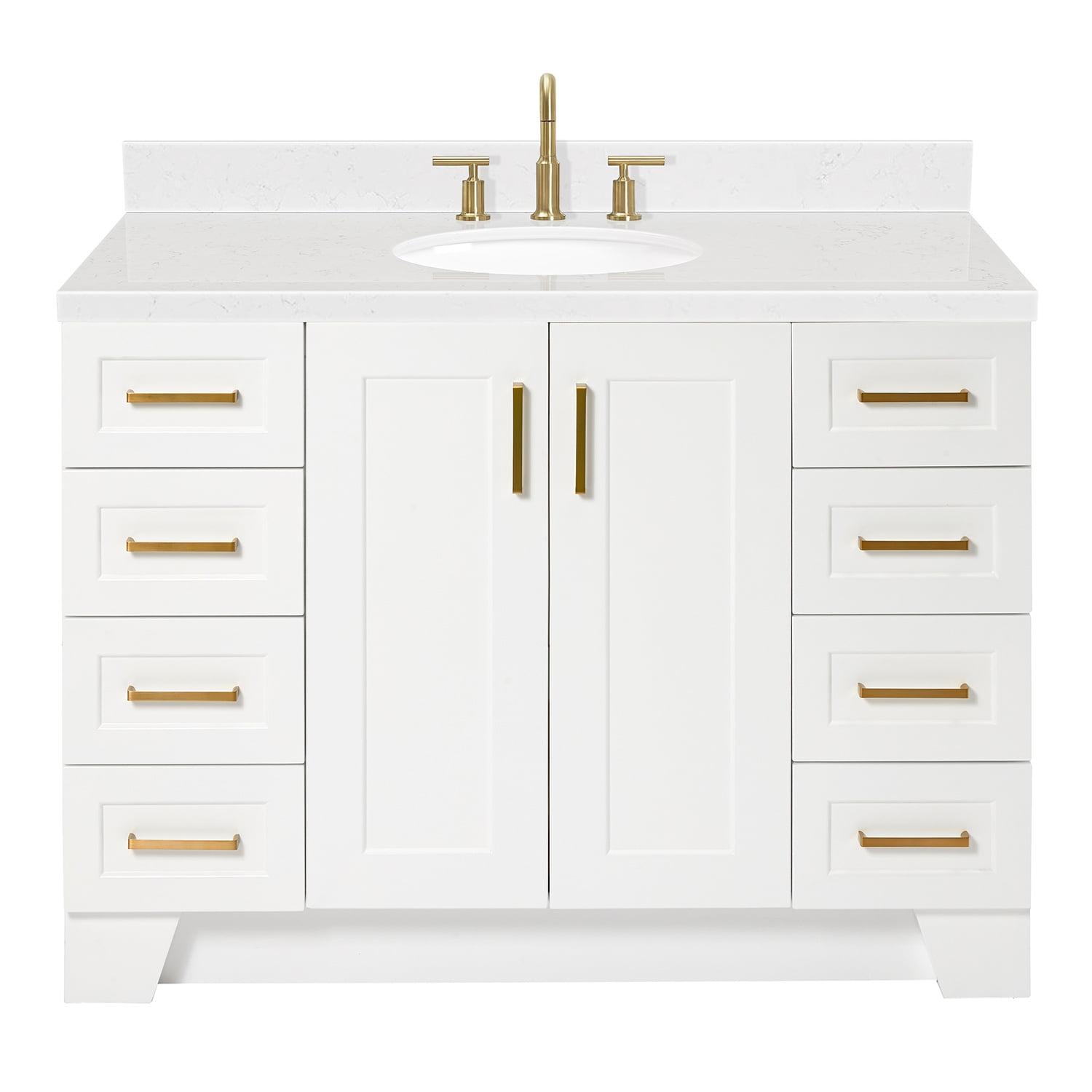 Wohlen 48.25'' Single Bathroom Vanity with Carrara Quartz Top