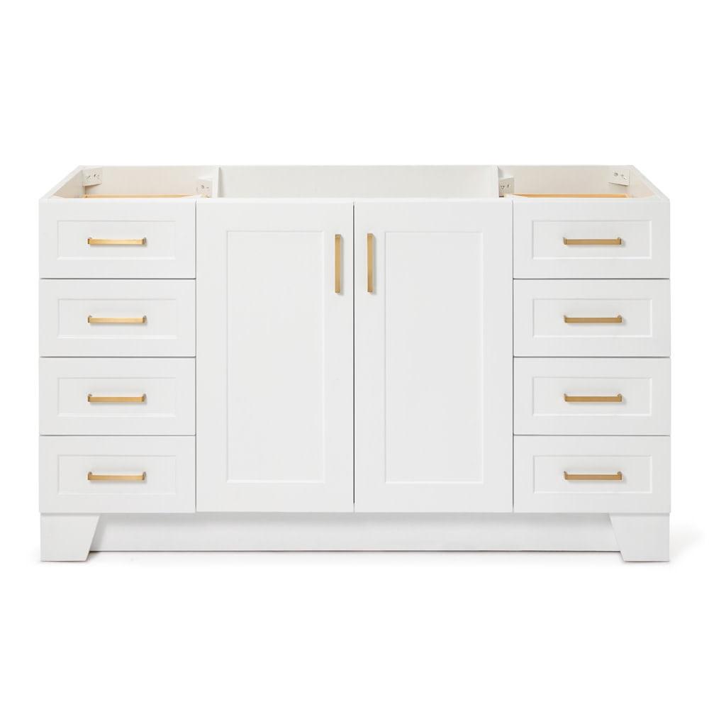 Taylor 60'' White Freestanding Single Vanity with Brass Hardware