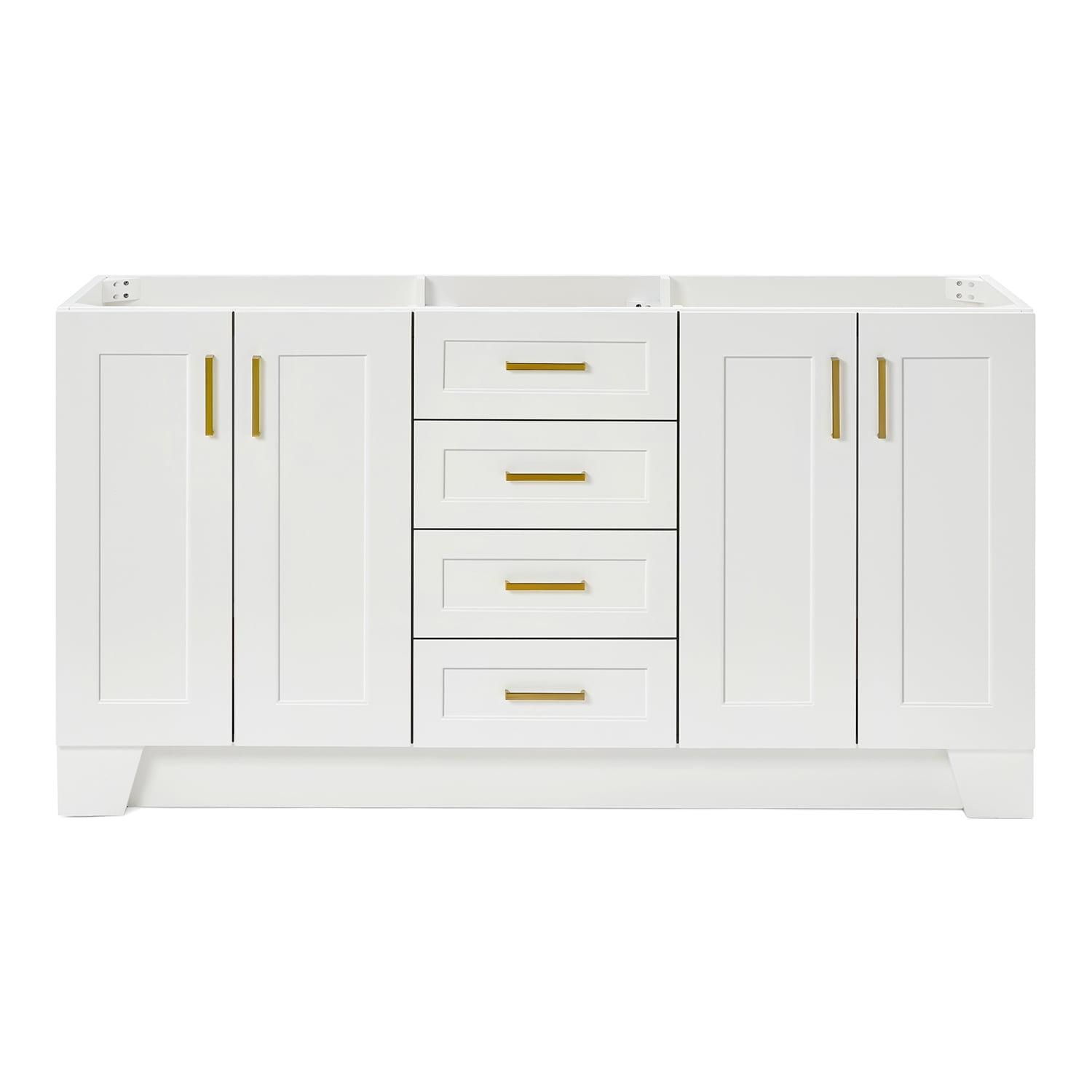 Taylor 66'' White Double Freestanding Vanity Cabinet