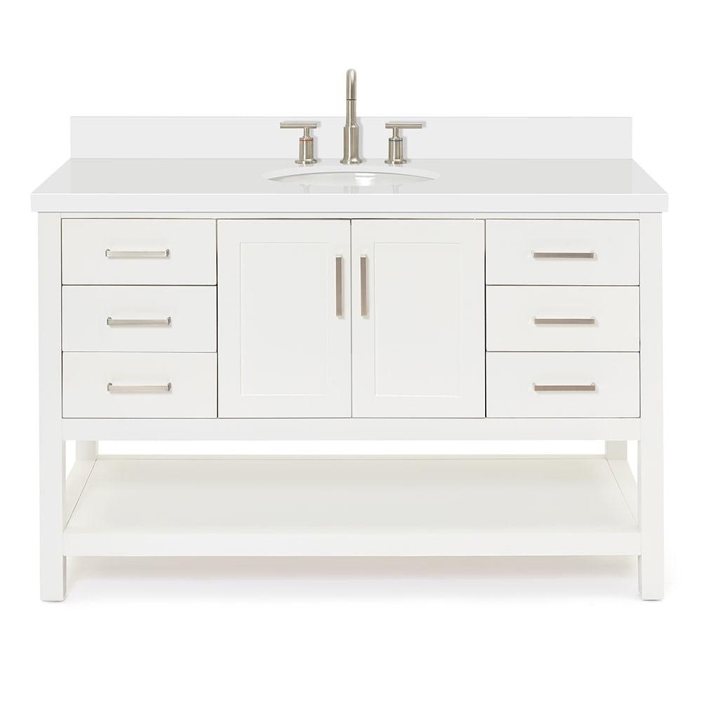 Magnolia 55" White Freestanding Single Bathroom Vanity Set