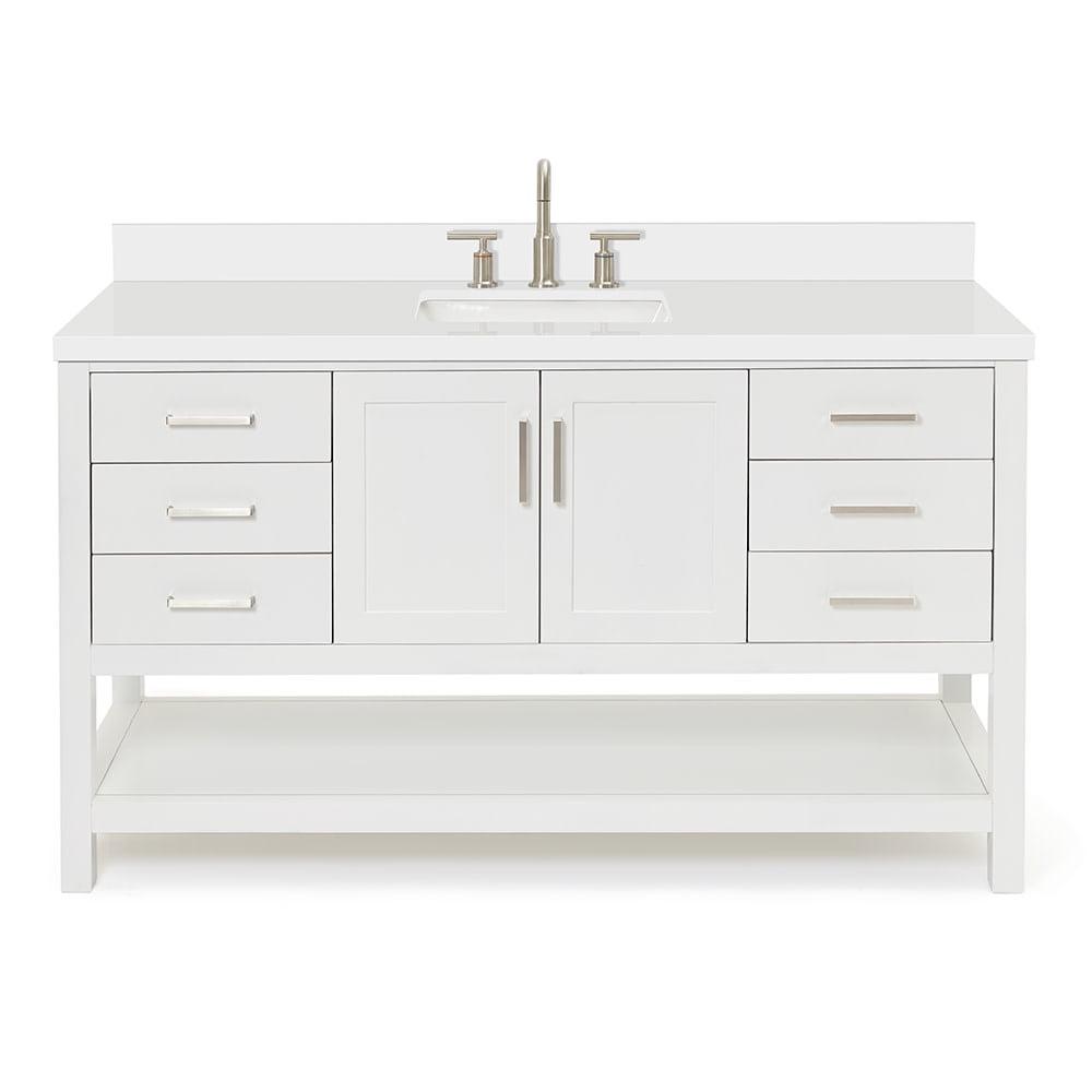 Magnolia 61" White Freestanding Single Bathroom Vanity Set