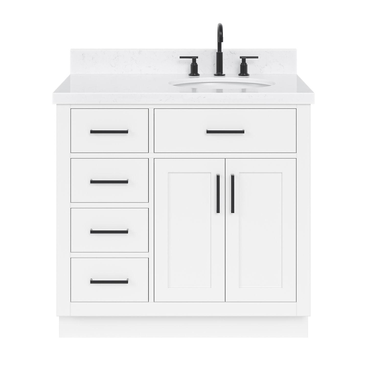 Ariel T036srcqovo Hepburn 36" Free Standing Single Basin Vanity Set - White